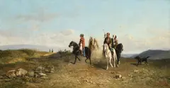 Henri van Wijk, C_avaliers ottomans_, huile sur toile