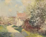 Paul Vogler, Chemin de village, huile sur toile