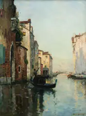 Maurice Bompard, Canal à Venise, huile sur toile