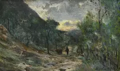 Adolphe Appian, Paysage animé, 1861, huile sur toile