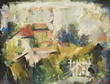 Boris Pastoukhoff, Paysage, 1957,huile sur toile marouflée sur carton