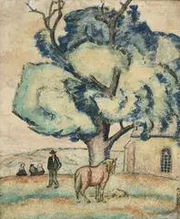 Alcide Le Beau, Chapelle en Bretagne, tempera sur toile