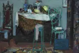 Eugène Baboulène, Intérieur, 1958, huile sur toile