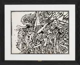 Victor Laks, Composition abstraite, encre sur papier