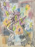Gen Paul, Bouquet de fleurs, pastel sur papier