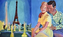 Rhonda Zwillinger, It's Better in french, huile sur masonite