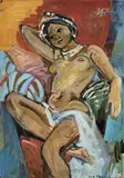 André Planson, L'éthiopienne, huile sur papier marouflé sur panneau
