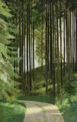René Genis, La grande futaie, 1980, huile sur toile