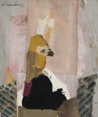 Philibert Charrin, L'oiseau, collage et technique mixte sur papier