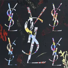 Aiiroh, Street YSL, 2023, technique mixte, acrylique sur panneau