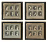 [Helvetica]. Markus Dinkel, Costumes des cantons suisses, suite de 4 encadrements comprenant 6 aquarelles