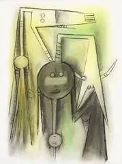 Wifredo Lam, Sans titre, 1970, fusain et pastel sur papier
