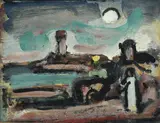 Georges Rouault, Paysage (clair de Lune), c.1937, huile sur papier marouflée sur toile