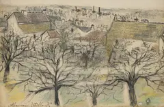 Maurice Utrillo, Paysage de Montmagny, c.1907, fusain, pastel et mine de plomb sur papier