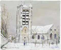Maurice Utrillo, Eglise de La Ferté Milon (Aisne), 1937, huile sur toile