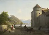 Johann Jakob Biedermann, Le chateau de Chillon, huile sur toile