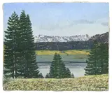 Philipp Bauknecht, Sans titre, 1910-1914, Le lac de Davos avec vue sur Höhwald, huile sur toile