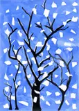 Laura Peczár, Strom v zime, 2010, akvarel na papieri