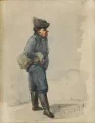 Hermann Armin Kern, Vojak, 1877, akvarel na papieri