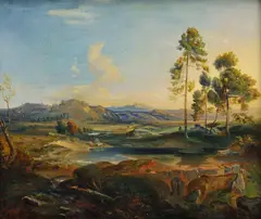 Schadt, Juhoeurópska krajina, 1860, olej na plátne