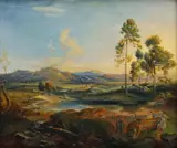Schadt, Juhoeurópska krajina, 1860, olej na plátne