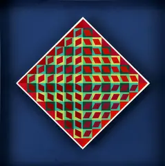 Kompozícia (objekt) by Viktor Vasarely, okolo 1960, serigrafia, drevo, sold Mar 2010