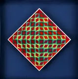 Viktor Vasarely, Kompozícia (objekt), okolo 1960, serigrafia, drevo
