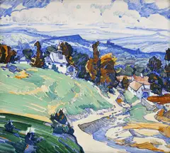 Václav Jícha, Krajina, okolo 1940, akvarel na papieri