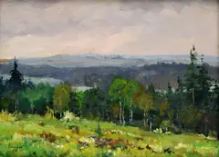 Josef Jambor, Zelená krajina, 1928, olej na kartóne