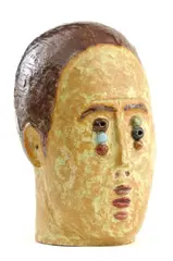 Alexander Ilečko, Hlava ženy, okolo 2000, pálená hlina, polychrómia