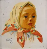 Dievčatko z Važca by Jan Hála, 1947, olej na kartóne, sold Dec 2009