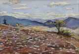 Krajina od Považskej Bystrice by Imro Weiner-Kráľ, okolo 1955, akvarel na papieri, sold Dec 2009