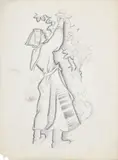 Martin Benka, Lieskovce (podľa rovnomennej kresby kriedou z roku 1937), 1944, litografia na papieri