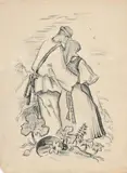 Martin Benka, Z rovín (podľa rovnomennej kresby uhľom z roku 1930), 1944, litografia na papieri