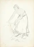 Martin Benka, Pred kúpeľom (podľa rovnomennej kresby ceruzou z roku 1943), 1944, litografia na papieri