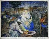 Károly Kotász, Kľaňanie troch kráľov, okolo 1940, farebný lept na papieri, nečíslované