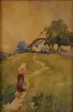 Cestička by Antal Neogrády, okolo 1920, akvarel na papieri, sold Dec 2009