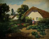 László Neogrády, V záhradke, okolo 1935, olej na plátne