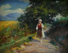 Géza Sontágh, Hrabáčka, okolo 1880, olej na kartóne