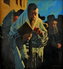 Pri múre nárekov by A. Oldenburg, okolo 1930, olej na plátne, sold Dec 2009