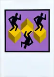 Viktor Vasarely, Kompozícia s postavami, okolo 1970, farebná serigrafia