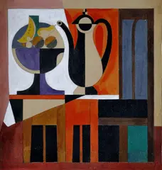 István Dési Huber, Zátišie s klaviatúrou, 1935, akvarel na papieri