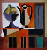 István Dési Huber, Zátišie s klaviatúrou, 1935, akvarel na papieri
