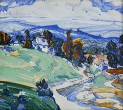 Václav Jícha, Krajina, okolo 1940, akvarel na papieri
