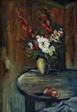 Ernest Špitz, Zátišie s gladiolami, okolo 1957, olej na plátne