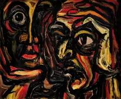 Hlavy by Stanislav Filko, 1957, olej na plátne, sold Oct 2009