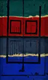 Konštruktivistická kompozícia I. by Alojz Klimo, 1988, tempera na papieri, sold Oct 2009
