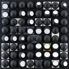 Hugo Demartini, Priestorový reliéf, 1965, drevo, sololit, akrylát
