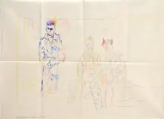Stanislav Filko, Transcendencia I., 1978, kresba farebnými ceruzami, temperou na textílii