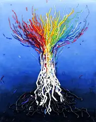 Michal Studený, Strom farieb II., 1970-2008, olej na plátne